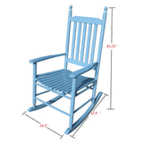 wooden porch rocker chair  blue