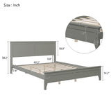 Gray Solid Wood 3 Pieces Queen Bedroom Sets