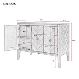 Storage Cabinet Wooden Cabinet with Adjustable Shelf, Antique Gray