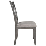 6-Piece Kitchen Dining Table Set Wooden Rectangular Dining Table, 4 Fabric Chairs and Bench Family Furniture (Grey)