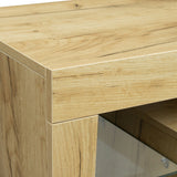 Living Room Simple Design TV Stand Cabinet,Oak,Black