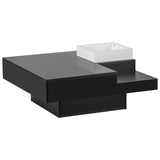 ON-TREND Modern Minimalist Design Square Coffee Table and Plug-in 16-color LED Strip Lights Remote Control for Living Room