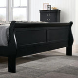 Eastern King Size Bed Black Louis Phillipe Solidwood 1pc Bed Bedroom Sleigh Bed