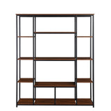 [VIDEO] Bookcase and Bookshelf, Home Office 5 Tier Bookshelf, Open Freestanding Storage Shelf with Metal Frame, Brown