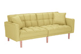 FUTON SLEEPER SOFA WITH 2 PILLOWS YELLOW FABRIC（same as W223S00033、W223S00584、W223S00993）