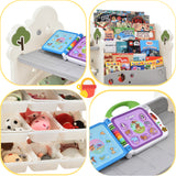 Kids Toy Storage Organizer with 9 Bins, Multi-functional Nursery Organizer Kids Furniture Set Toy Storage Cabinet Unit with HDPE Shelf and Bins for Playroom, Bedroom, Living Room