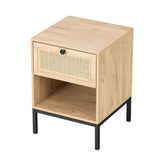 Rattan Twinset Beside Stand  Cabinet with Drawer 2pcs