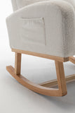 FONDHOME Modern Accent Rocking Chair, Upholstered Kids Glider Rocking Chair for Infants and Children, Teddy Material Comfort Arm Rocker, Lounge Armchair for Living Room, Beige