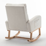 FONDHOME Modern Accent Rocking Chair, Upholstered Kids Glider Rocking Chair for Infants and Children, Teddy Material Comfort Arm Rocker, Lounge Armchair for Living Room, Beige