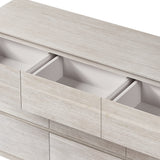 Modern Style Soild Wood 9-Drawer Dresser for Bedroom - Stone Gray