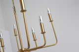 Modern American candle-shaped golden iron chandelier -8 bulbs -E12 lamp holder