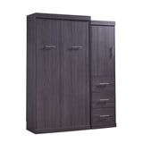 Twin Size Murphy Bed with Wardrobe and Drawers, Storage Bed