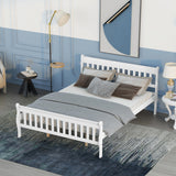 Sleigh Queen Size Wood Platform Bed  for White color