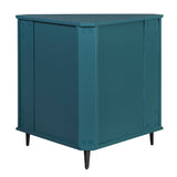 Corner Cabinet with Doors & Adjustable Shelf, Corner Night Stand, Free-Standing Storage Shelf Organizer for Small Space in Living Room/Bedroom/Kitchen (Teal Blue)