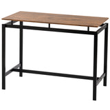 5-Piece Kitchen Counter Height Table Set, Industrial Dining Table with 4 Chairs (Brown)