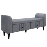 Queen 4-Piece Bedroom Set Upholstered Platform Bed with Two Nightstands and Storage Bench