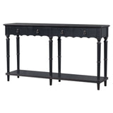 Country Console Table for Hallway Living Room Bedroom with 4 Front Facing Storage Drawers and 1 Shelf