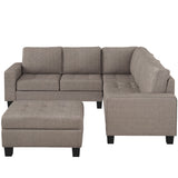 Sectional Corner Sofa L-shape with Storage Ottoman