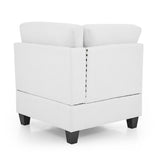 U shape Modular Sectional Sofa，DIY Combination，includes Seven Single Chair， Four Corner and One Ottoman，Ivory