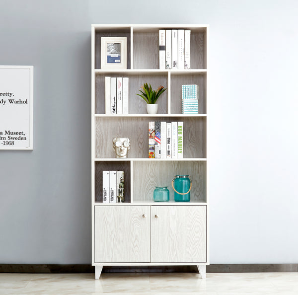 White Bookcase with 2 Doors