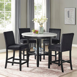 Transitional 5pc Round Counter Height Dining Table Set