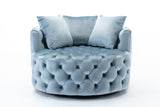 Coolmore Modern  Akili  swivel accent chair  barrel chair  for hotel living room / Modern  leisure chair  Light  blue
