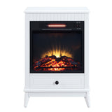 Electric Indoor Fireplace in White Finish