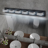 LED Modern Black Vanity Lights, 6-Lights Acrylic Matte Black Bathroom Vanity Lights Over Mirror