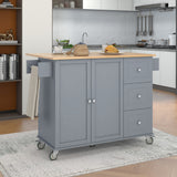 Grey Rolling Mobile Kitchen Island cart