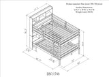 Grey Full Bunk Beds with Bookcase Headboard