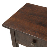 TREXM Rustic Brushed Texture Entryway Table Console Table with Drawer and Bottom Shelf for Living Room（Espresso）