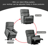 Oris Fur. Power Lift Chair with Massage and Heating Function Soft Fabric Upholstery Recliner for Living Room  (New SKU for PP192721AAE)