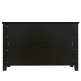 DRAWER DRESSER CABINET，BAR CABINET, storge cabinet, lockers, retro shell-shaped handle, can be placed in the living room, bedroom, dining room,black