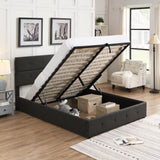 Upholstered Platform Bed with Underneath Storage - Queen