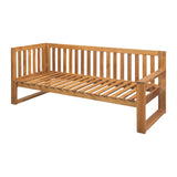 3-Piece Patio Sectional Set  Acacia  Wood and Grey Cushions  Ideal for Outdoors and Indoors