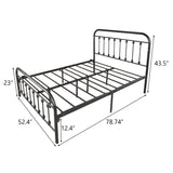 Full Victorian Vintage Style Platform Metal Bed Frame