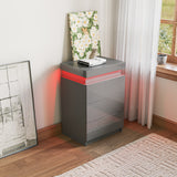 Modern High gloss UV Night Stand with 3 drawers & LED lights