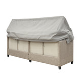 4 Piece UV-Resistant Resin Wicker Patio Sofa Set with Retractable Canopy, Cushions and Lifting Table,Brown