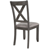 6-Piece Kitchen Dining Table Set Wooden Rectangular Dining Table, 4 Fabric Chairs and Bench Family Furniture (Grey)