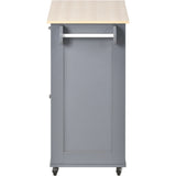 Kitchen Island Cart with Two Storage Cabinets - wine Rack, Two Drawers - Spice Rack
