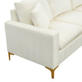 Cream Sectional Sofa with Ottoman