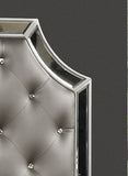 Queen 6 Piece Mirror Front Bedroom set made with Wood in Silver Color