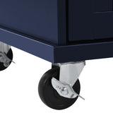 Kitchen Island Cart with Storage Cabinet and Two Locking Wheels, Solid wood desktop, Microwave cabinet