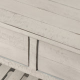 TREXM  Retro Console Table for Entryway with Drawers and Shelf Living Room Furniture (Antique White)