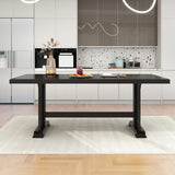 Retro Style Dining Table 78” Wood Rectangular Table, Seats up to 8