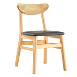 Solid wood dining table and 4-piece set of solid wood dining chairs