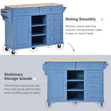 kitchen cart with Rubber wood desktop rolling mobile kitchen island with storage