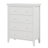 3 Pieces Traditional Concise Style White Bedroom Sets, Nightstand+Chest+Full Bed