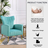 Modern Velvet Accent Chair with Arms, Wingback Reading Chair