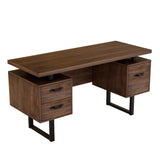 Home Office Computer Desk with Drawers/Hanging Letter-size Files